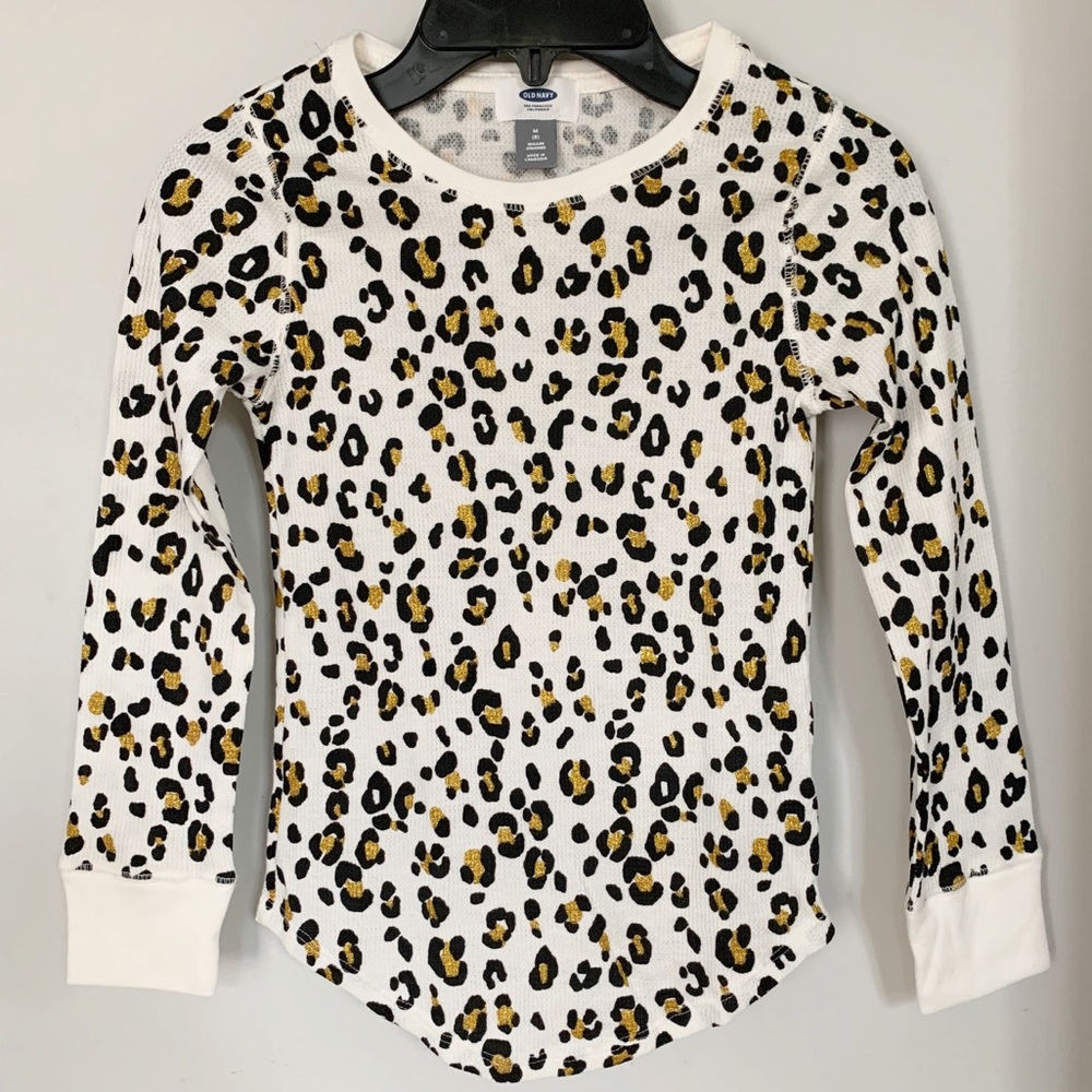 NWOT leopard print waffle knit long sleeve tee